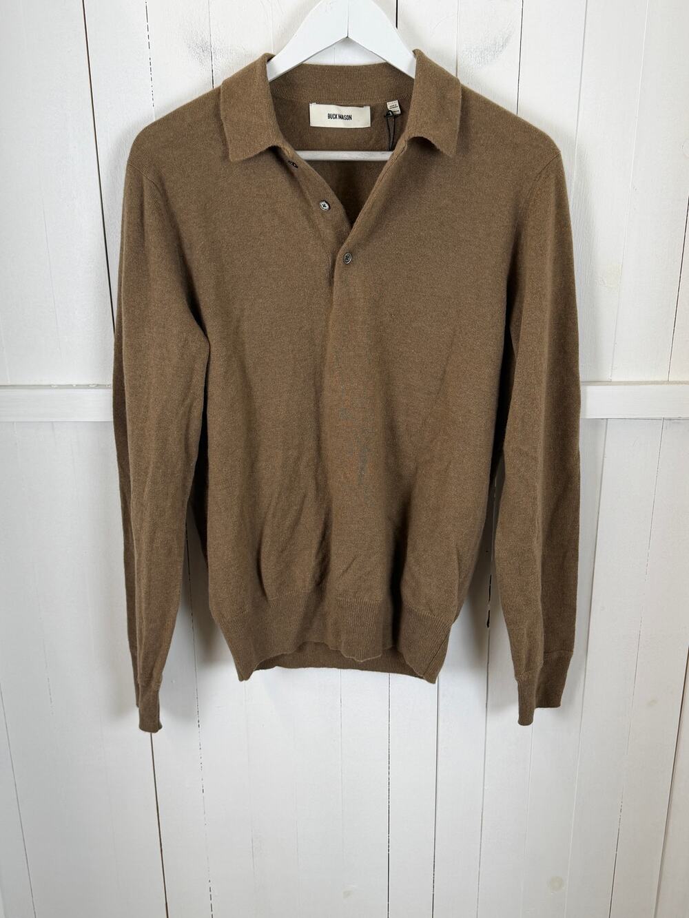 Buck Mason Tan Cashmere Pullover Sweater Men’s Size M